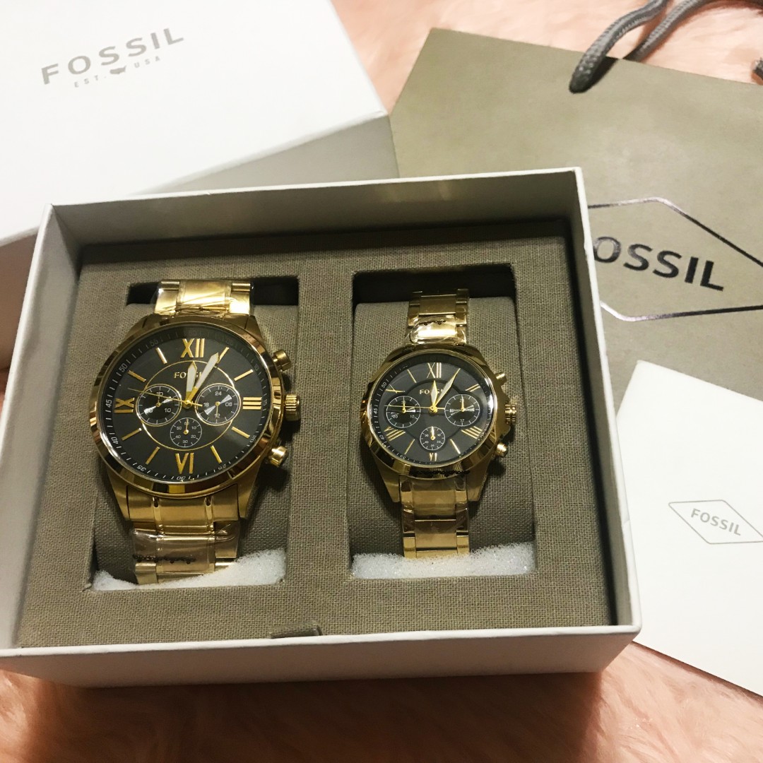 Fossil couple watch original store