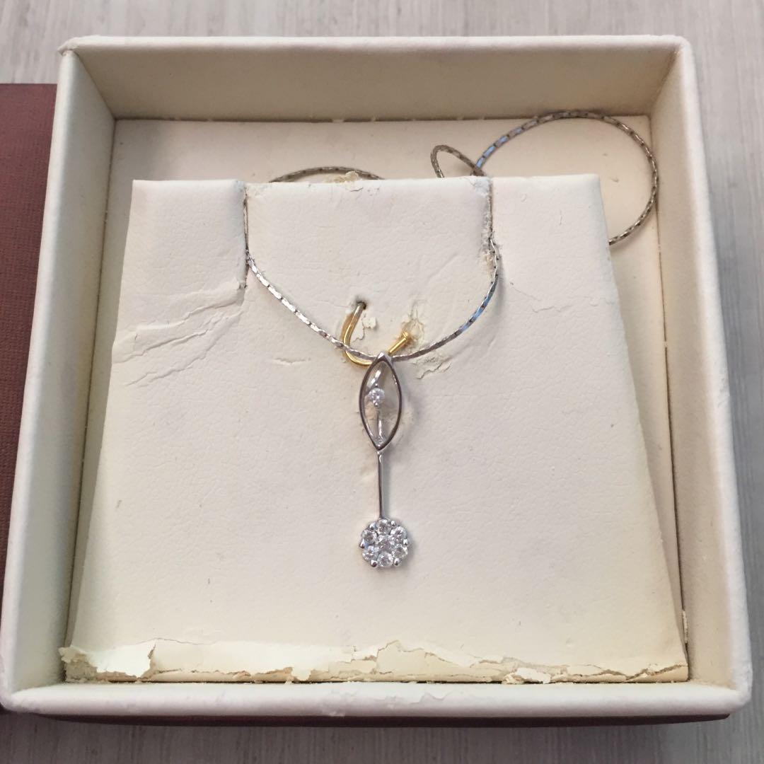 Dainty white gold necklace hot sale
