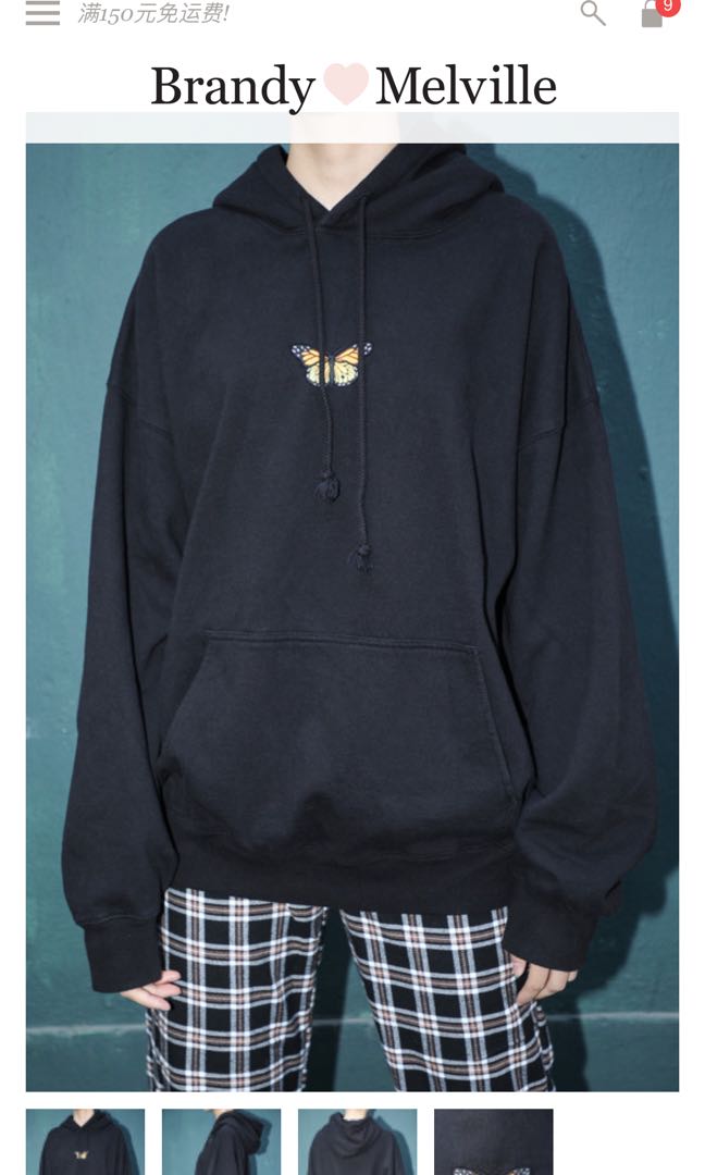 BNWT brandy melville tien butterfly hoodie Women s Fashion Tops