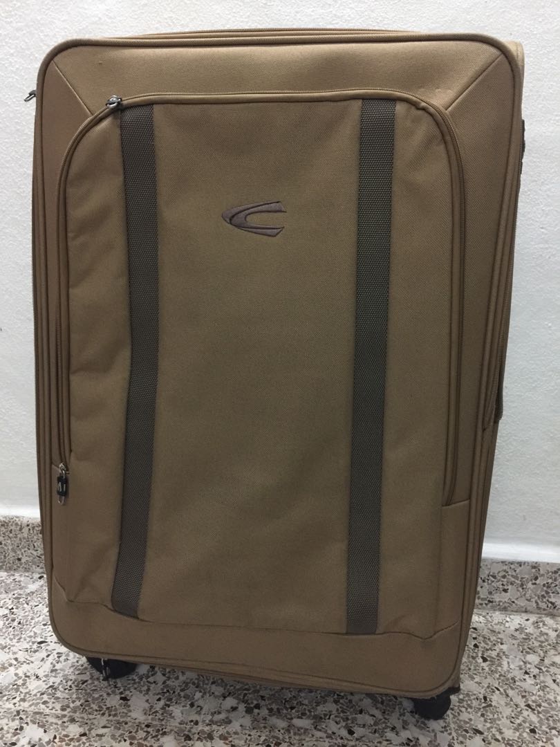 Camel canvas luggage bag