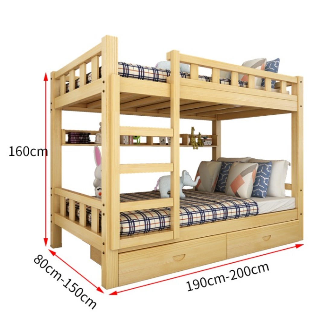 Кровать детская двухъярусная деревянная