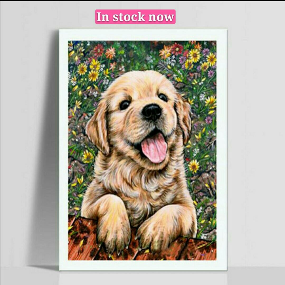 5d Diy Full Drill Diamond Painting Dog Ready Stock Design