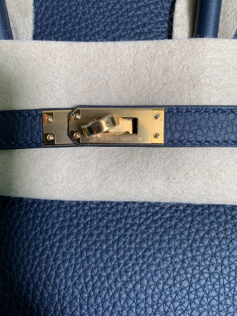 Hermes Birkin 25cm Blue Nuit Jewel-Toned Navy Gold Hardware Bag Y
