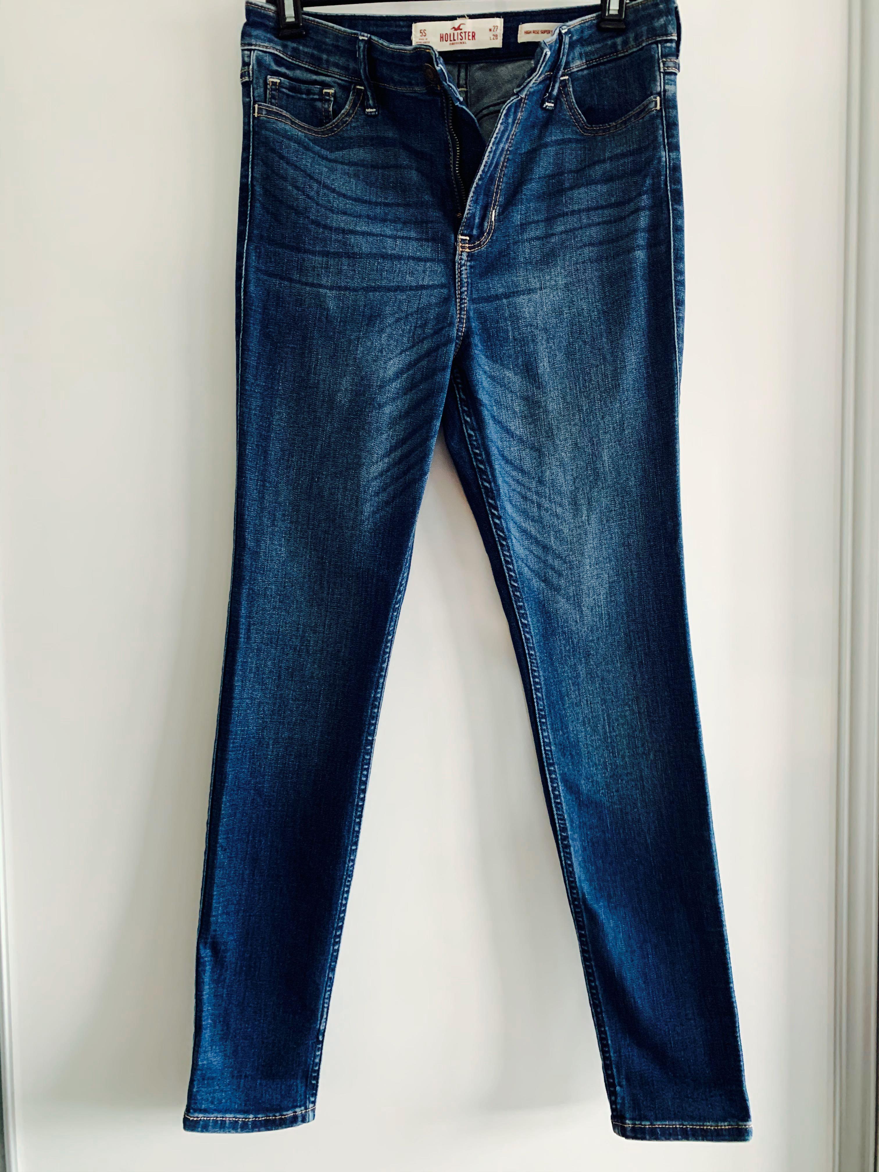 hollister classic stretch ultra high rise crop super skinny jeans