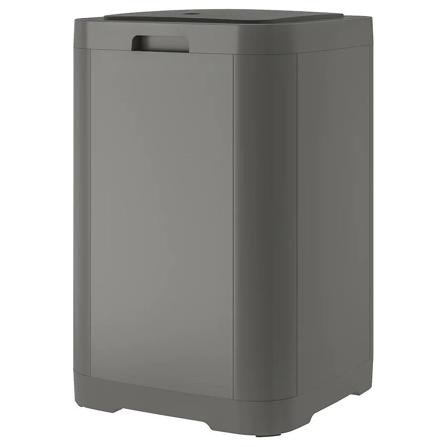 Ikea GIGANTISK Touch top Trash can, Dark Gray, Furniture & Home Living