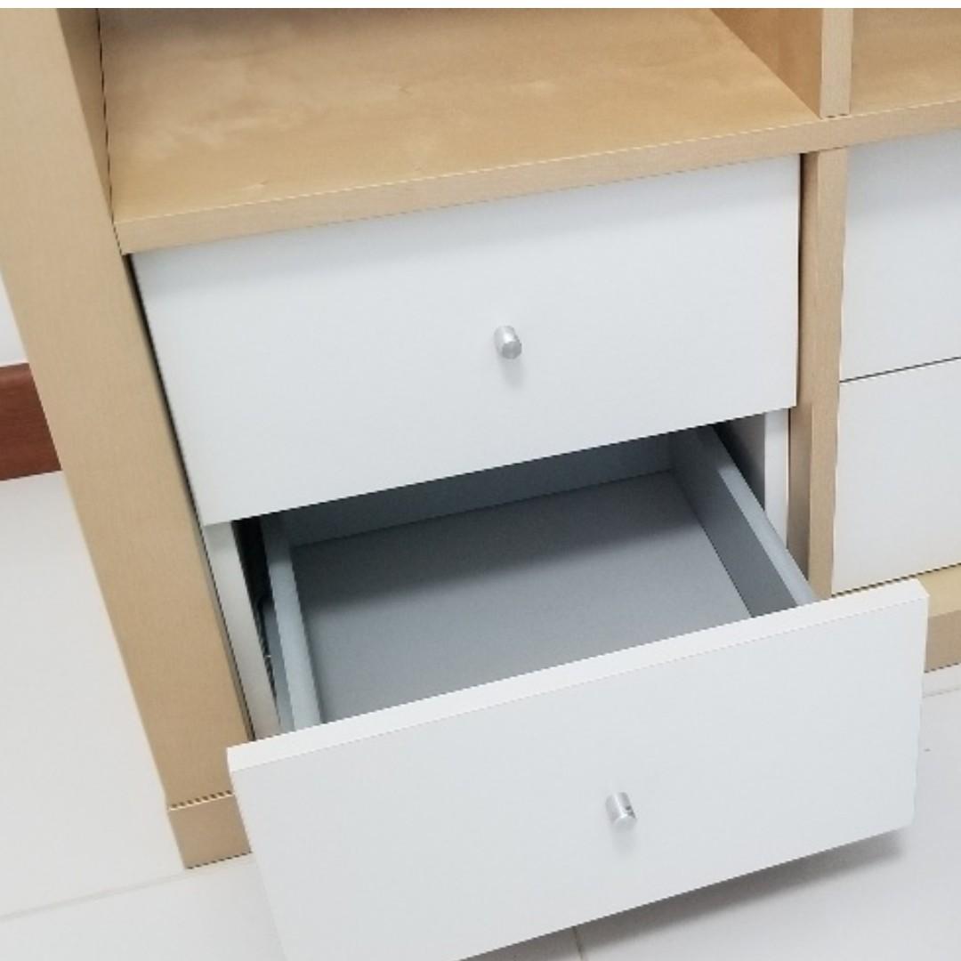 Ikea Kallax bookcase with attached table, Furniture & Home Living