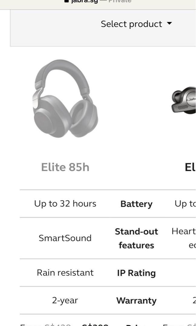 Jabra elite best sale 85h ip rating