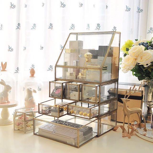 Multi Layer Jewellery Boxes Storage Glass Storage Box For Jewelry