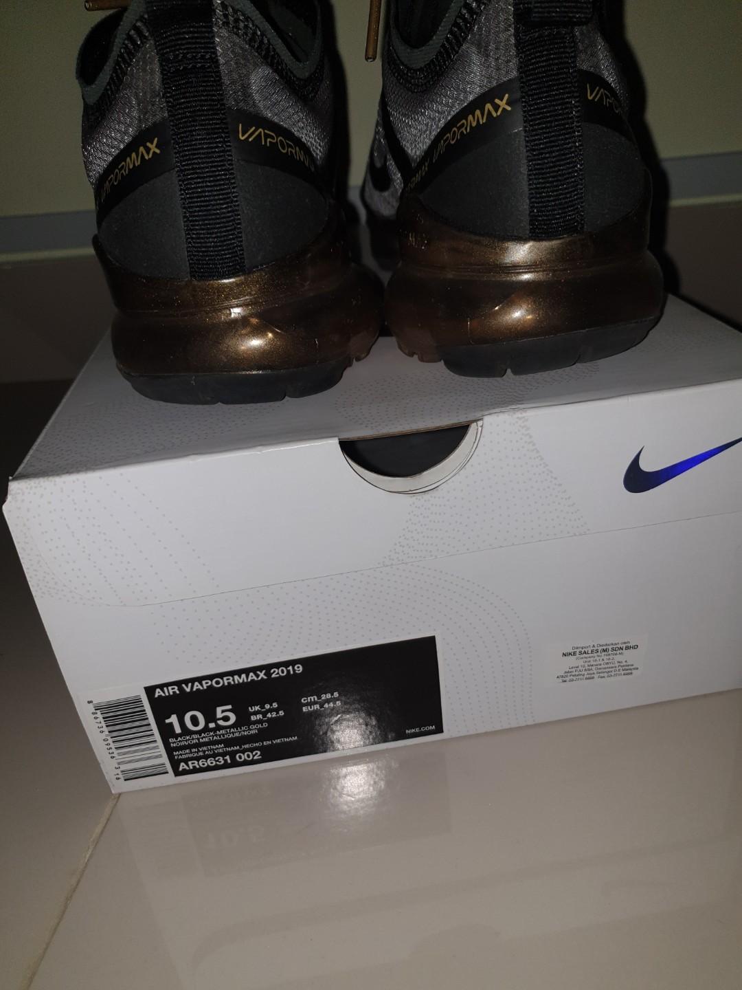 Vapormax store noir doré