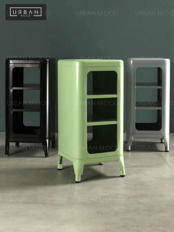 PORTIA Industrial Matte Finish Stool / Side Table, Furniture & Home