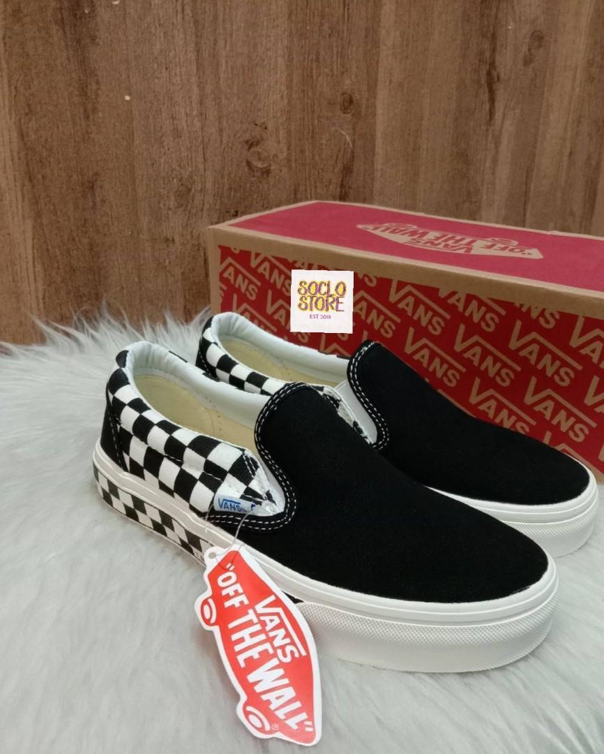 vans slip on sidewall checkerboard original