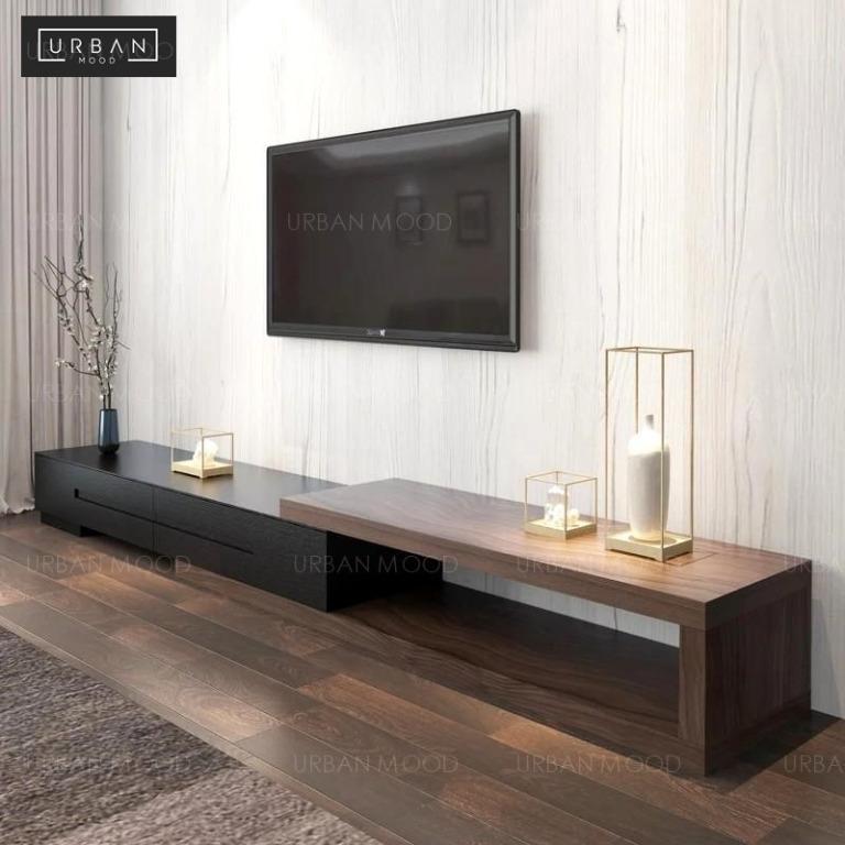 Shalom Minimalist Wood Tv Console Shelf Furniture Shelves
