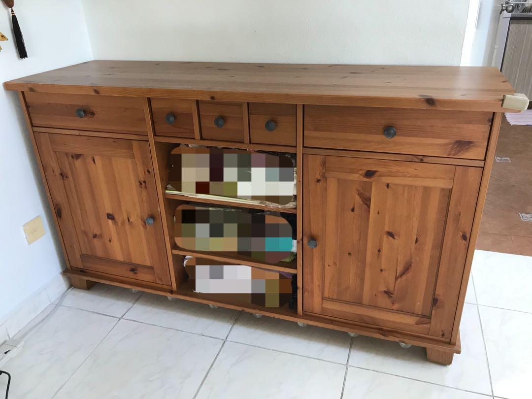 Solid Wood Ikea Buffet Hutch Furniture Shelves Drawers On Solid Wood Ikea Buffet Hutch