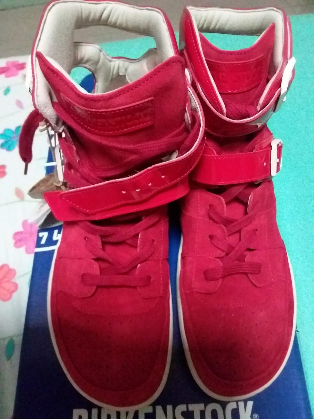 Red suede high tops hotsell