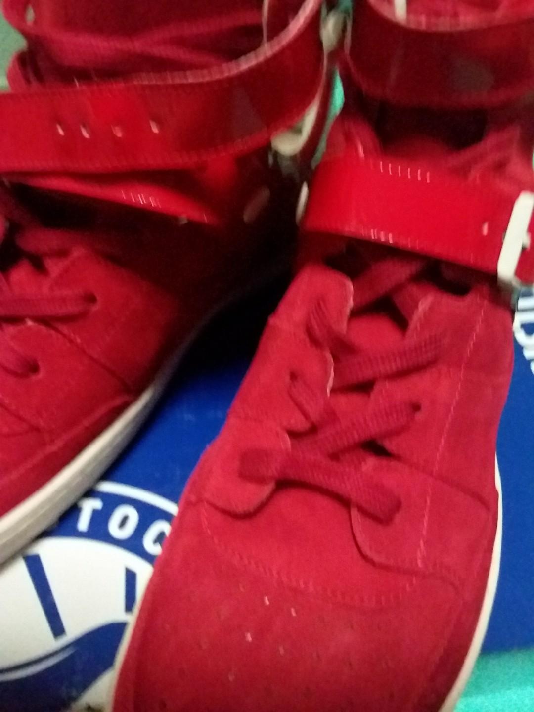 Red suede new arrivals sneakers