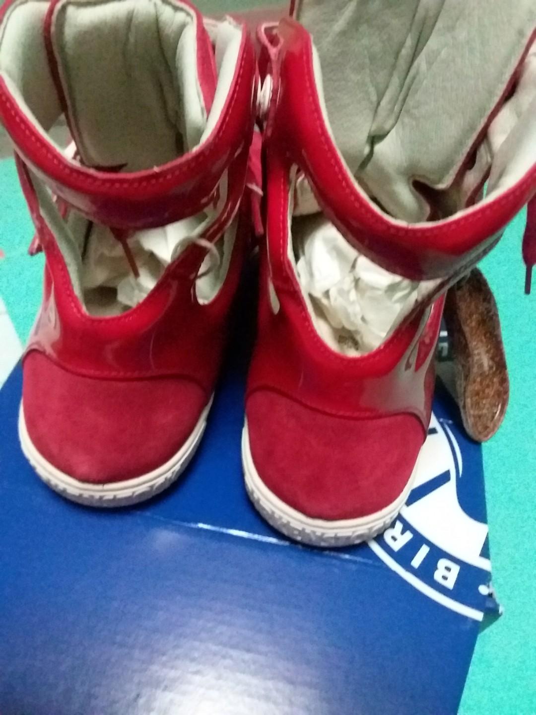 SPICY Red Suede High Cut Sneakers