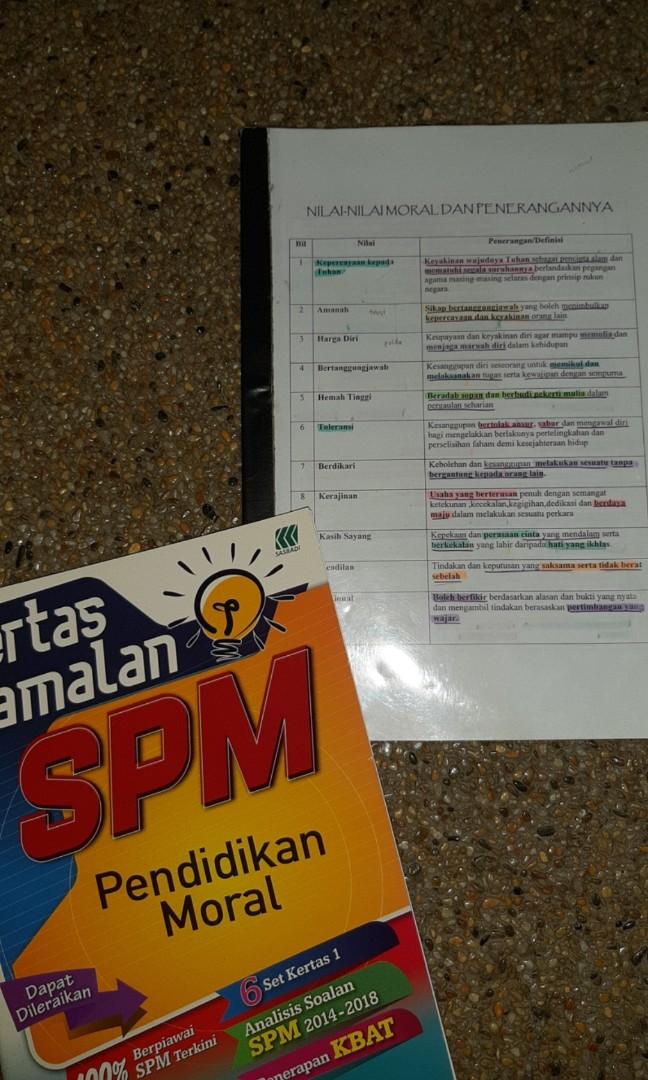 Spm Pendidikan Moral Books Stationery Books On Carousell