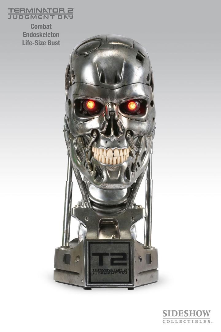 Terminator 2 T-800 Endoskeleton Life-Size Bust Combat ...