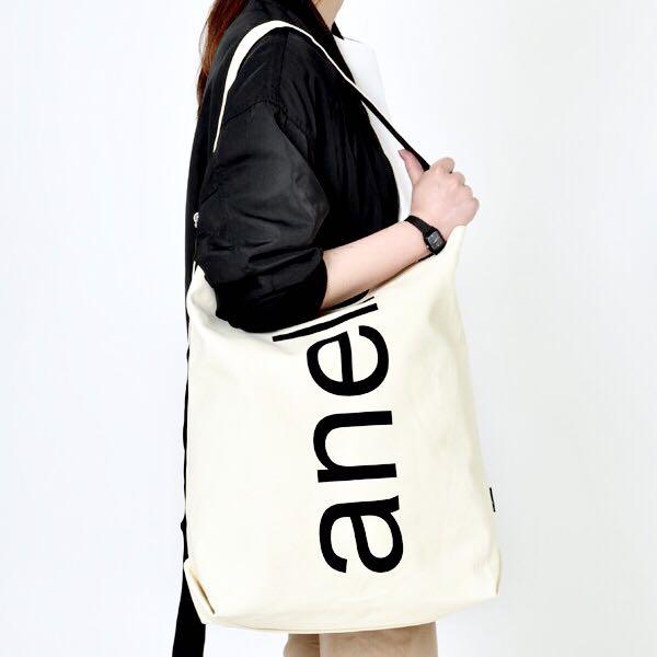 White Black Monochrome Ahello O Handle 2 Way Tote Bag Handbag