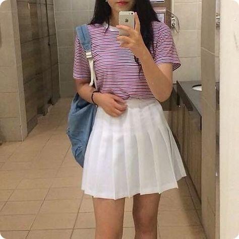 White Ulzzang Tennis Skirt Korean Style Girl Women S Fashion Clothes Dresses Skirts On Carousell Tennis skirts have gone through many changes over the years and many different design choices exist today. white ulzzang tennis skirt korean style