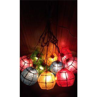 Capiz Balls and Lanterns - Multicolor with Free Make Up Pouch