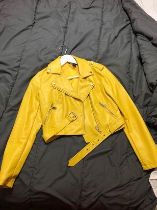 Yellow  faux leather jacket