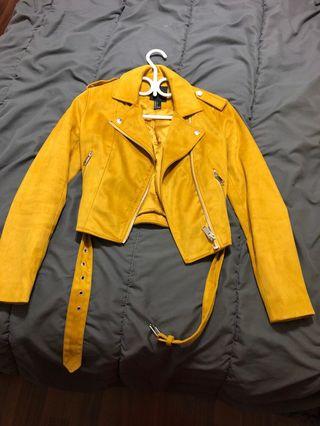 Suede jacket yellow mustard