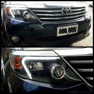 Fortuner 2012 to 2015 DRL projector smoke Headlamps headlights Upgrade