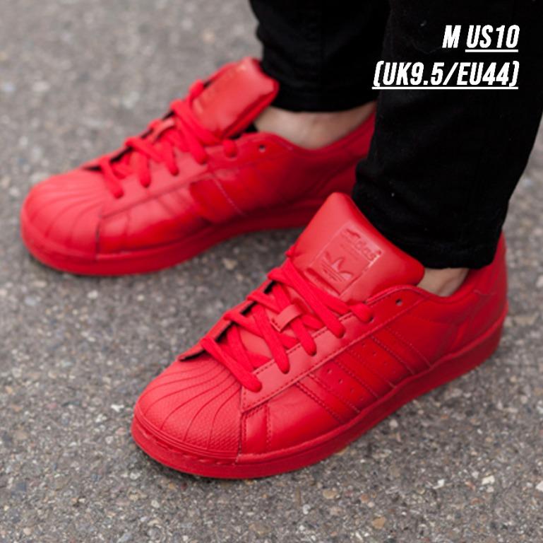 red adidas shoes superstar