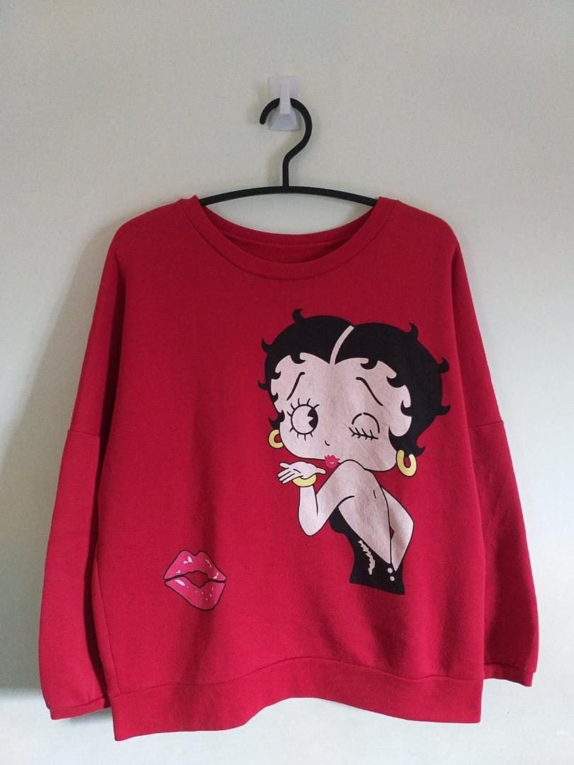 betty boop sweatshirt red