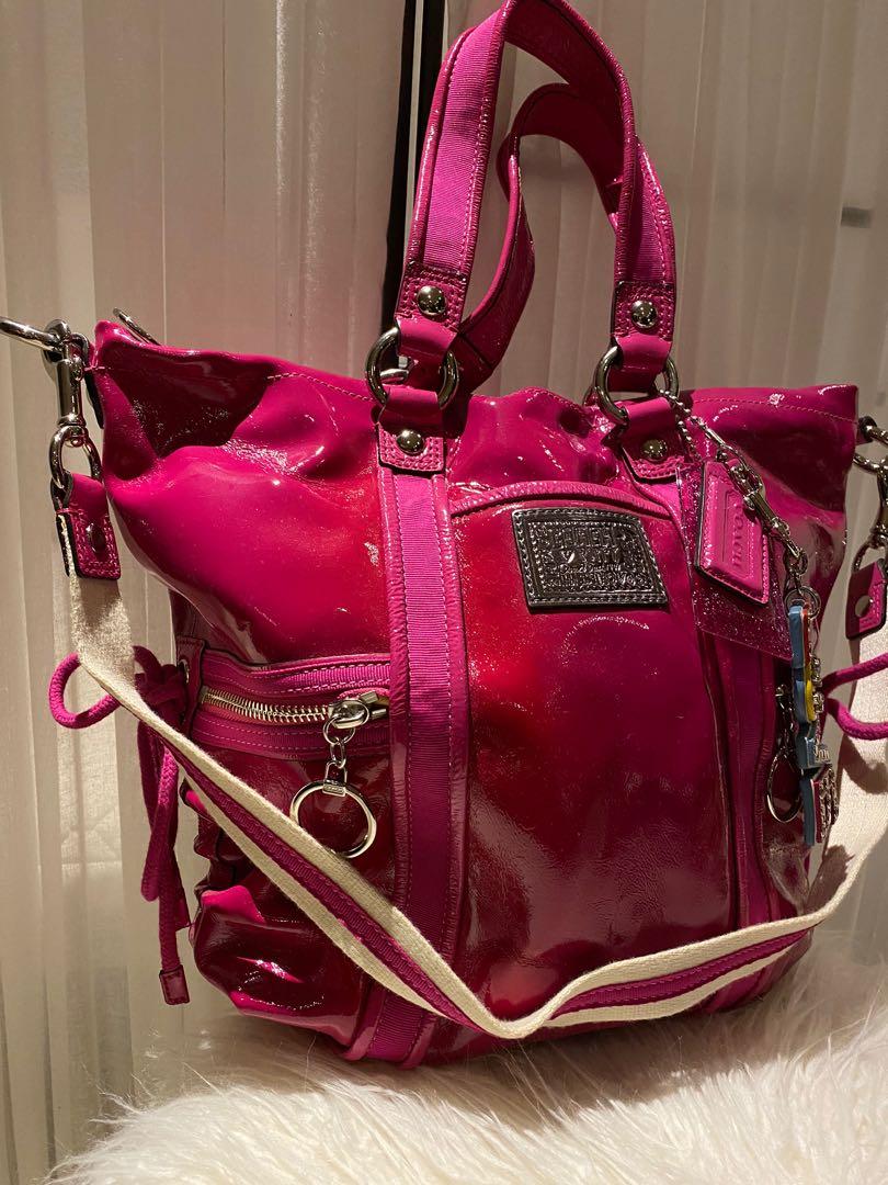Coach Hot Pink Patent Tote with Crossbody Strap Women s Fashion Bags Wallets on Carousell