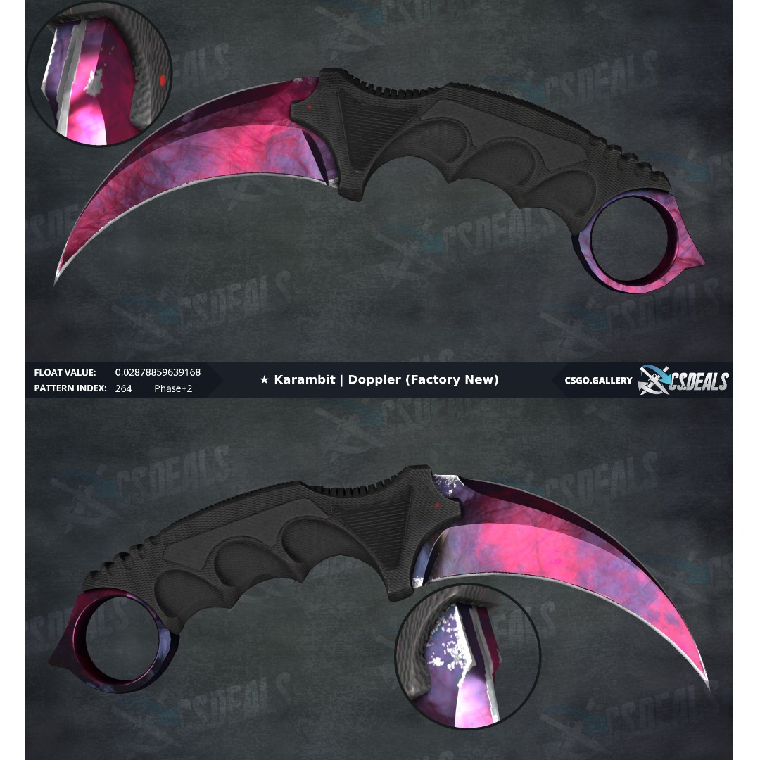 CSGO Karambit Doppler Phase 2 (P2) w/ Pink Band Video Gaming Gaming