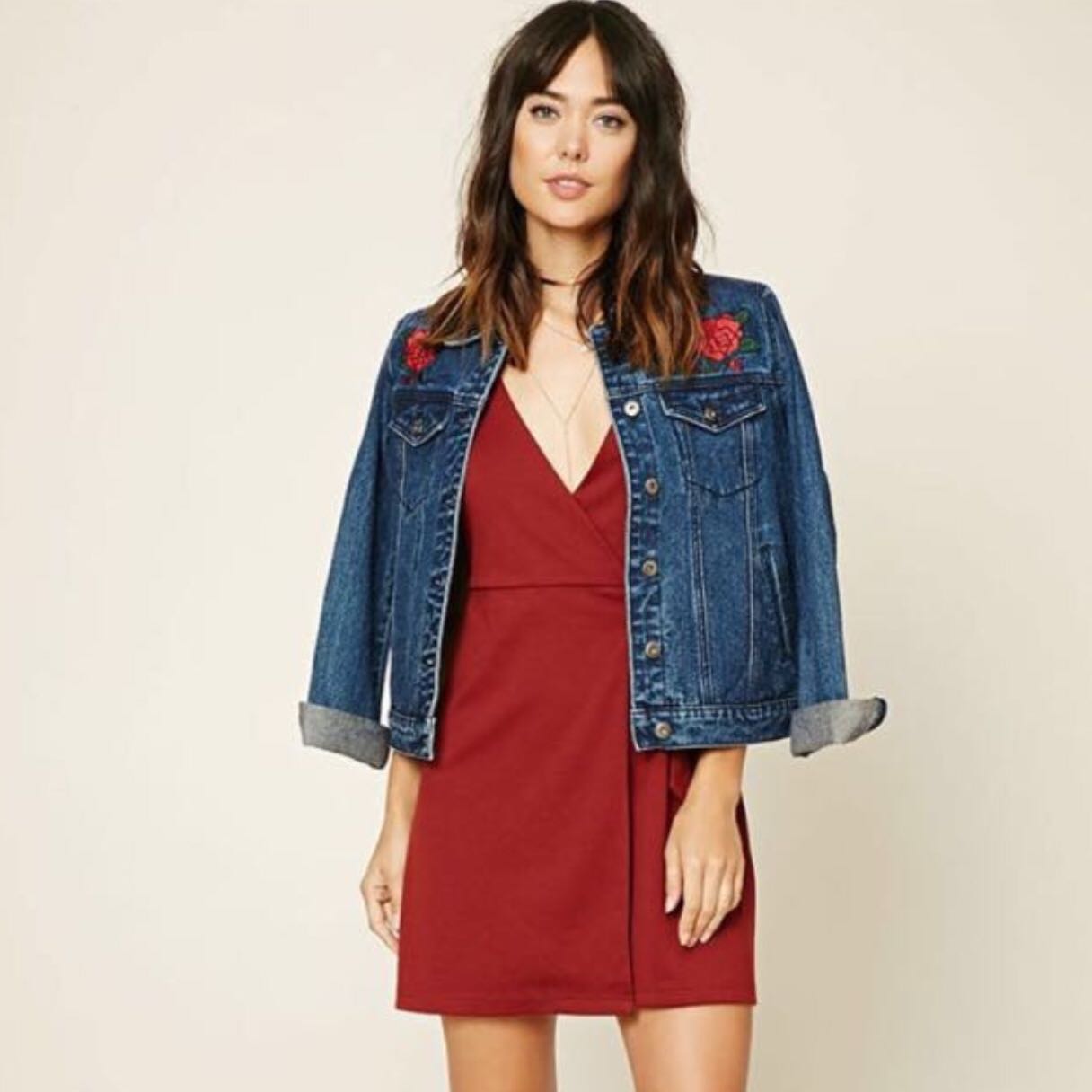 Red kimono sale wrap dress
