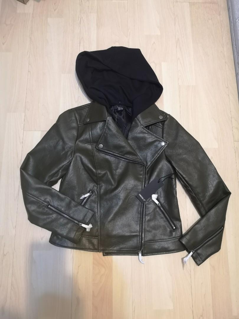 Faux Leather Combo Jacket Women s Fashion Coats Jackets and