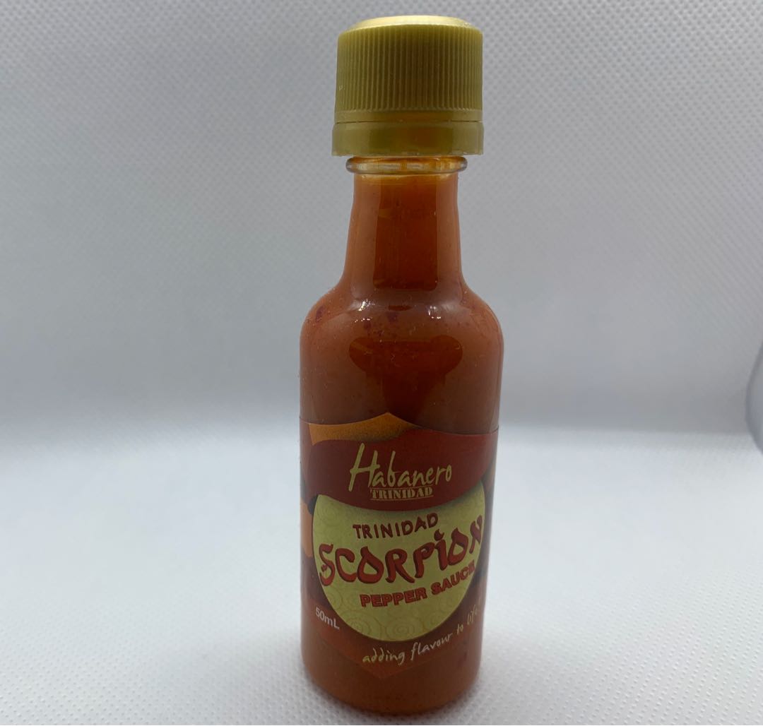 Habanero Trinidad Hot Scorpion Pepper Sauce (Mini Bottle), Food