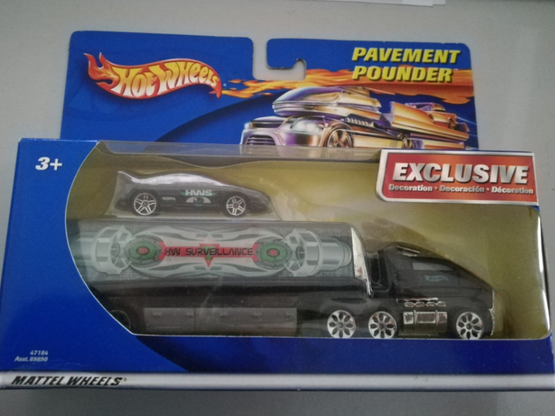 thumbnail image 2 of Hot Wheels Pavement Pounder Grey With Motorcycle - Collectible Diecast Car Toy 2 of 2