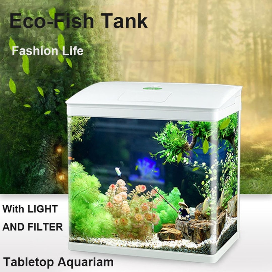 JR 230 Tabletop Aquarium Fish Tank with LED Lights and Filter