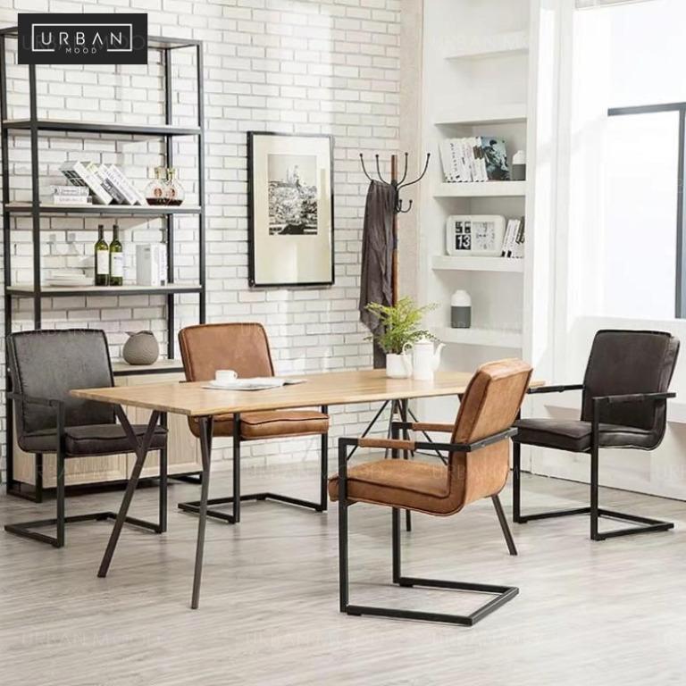 Mad Men Modern Rustic Leather Dining Office Chair Furniture Tables Chairs On Carousell