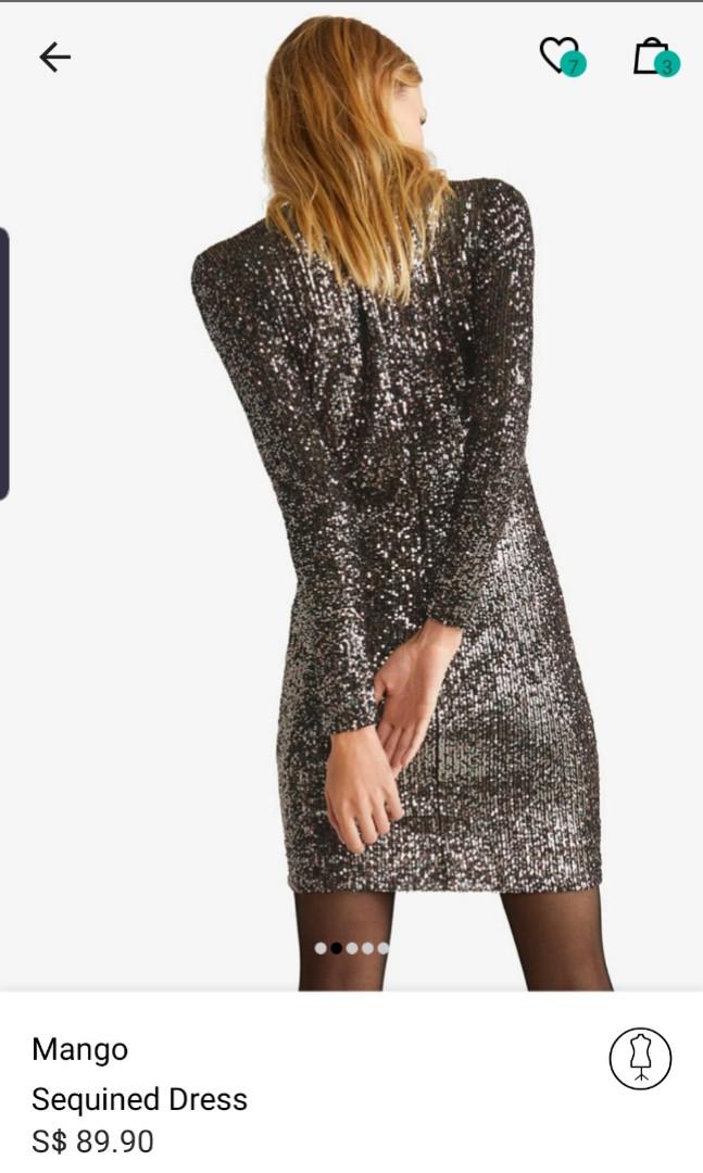 Mango Sequin Dress Women s Fashion Muslimah Fashion Dresses on Carousell