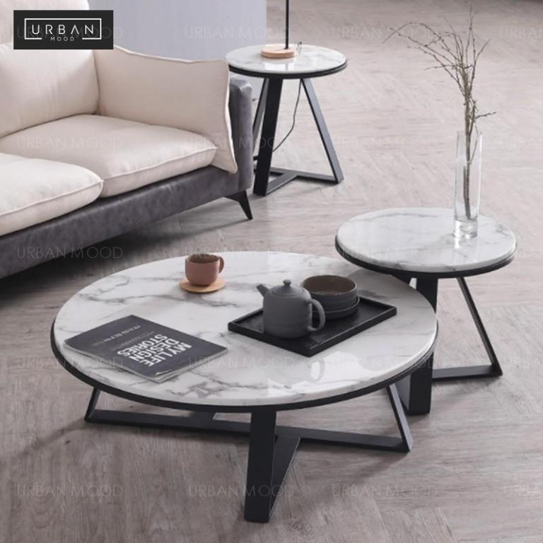 Marriot Marble Round Coffee Table Set Furniture Tables Chairs On Carousell