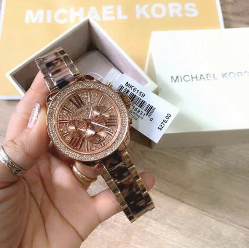 Michael Kors MK6159 Wren Rose Gold & Tortoiseshell Acetate Crystal Ladies  Watch | eBay