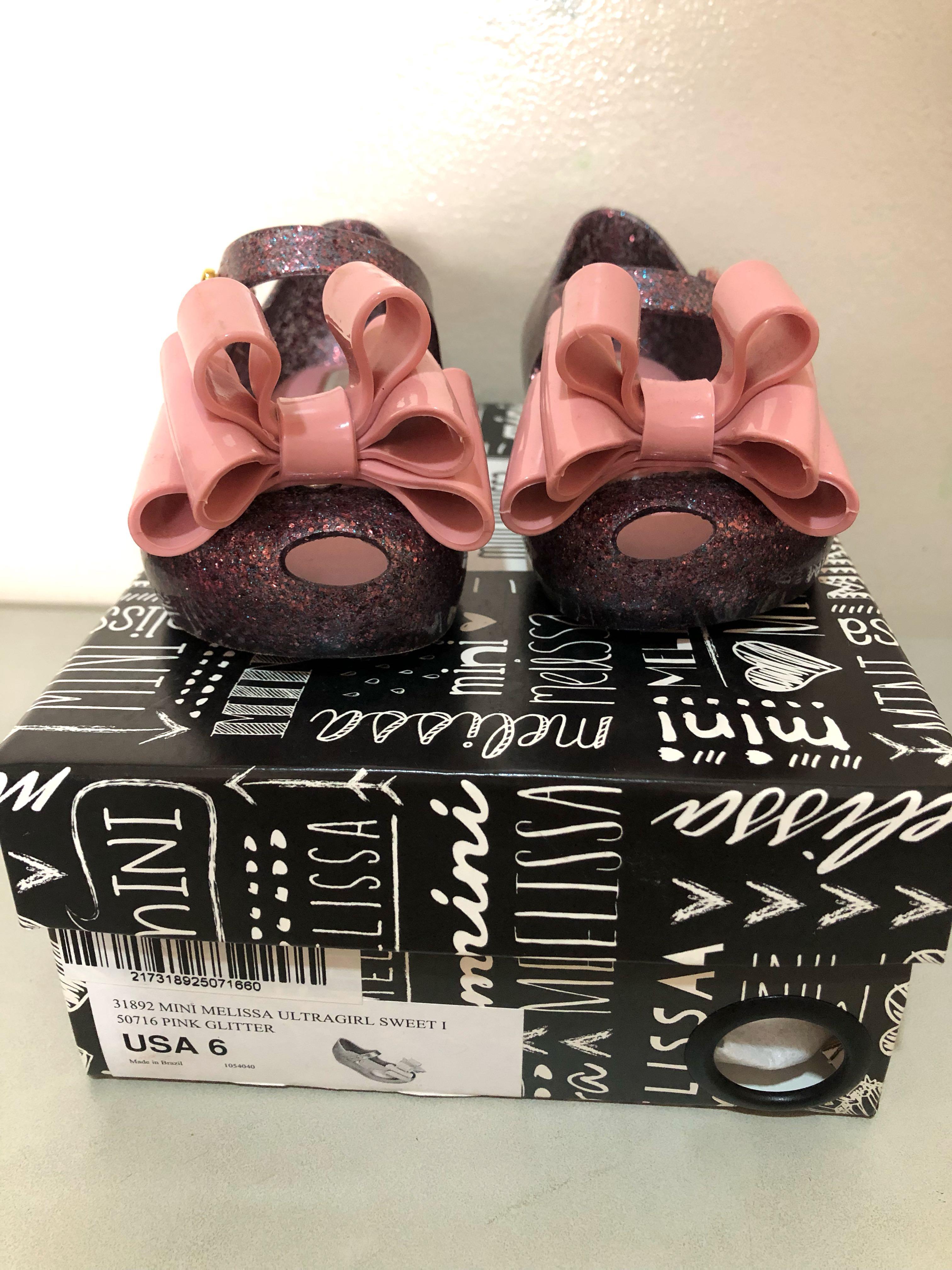 Mini Melissa Ultragirl Sweet size 6 (Category: Babies & Kids Fashion) located in Makati City. Submitted by kathysgarage (Listing ID 265634571, Image 1). Description: Selling my little girl’s Melissa shoes. She is growing up so fast and we don’t have the space so ALL MUST GO! Everything is slightly used, dirt is nothing a little wiping cannot fix... please make an offer and if reasonable i will give it at the price you want ;) BDO deposit / Shippi