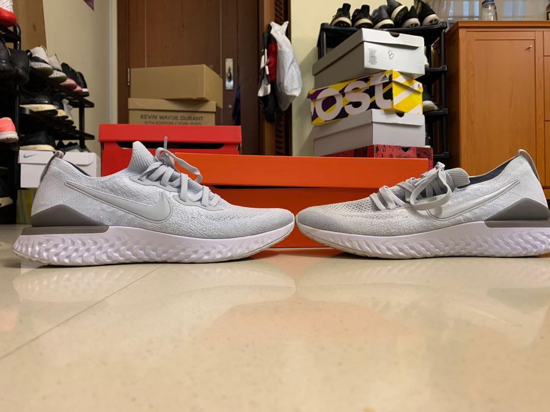 Nike epic react flyknit 2 platinum grey Men s Fashion Footwear Sneakers on Carousell