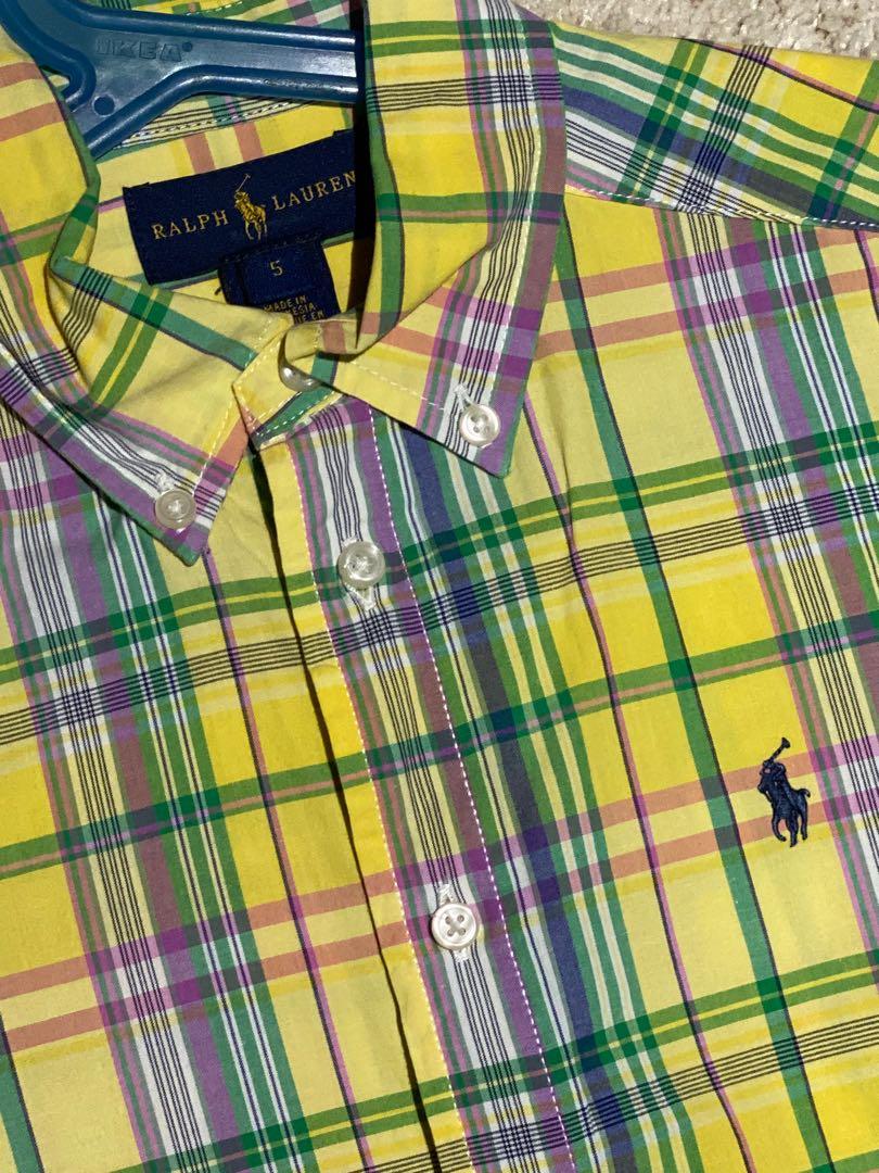 ralph lauren yellow check shirt