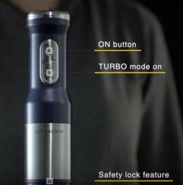 Portable Hand Blender with Turbo Speed by Lock & Lock Korea, TV & Home