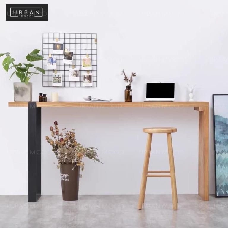Remy Modern Industrial Solid Wood Tall Bar Table Stool Furniture Tables Chairs On Carousell