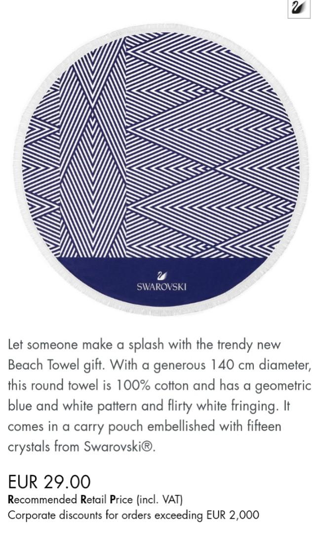 Swarovski beach towel store