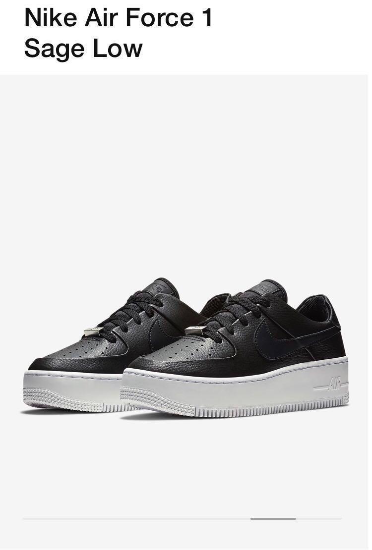 Women Nike Air Force 1 Sage Low Black Women s Fashion Footwear