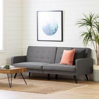 South Shore Live-it Essential Futon Sofa-Bed, 2-Seat-Dark Gray