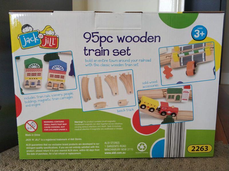 Jack and jill 2025 95pc wooden train set